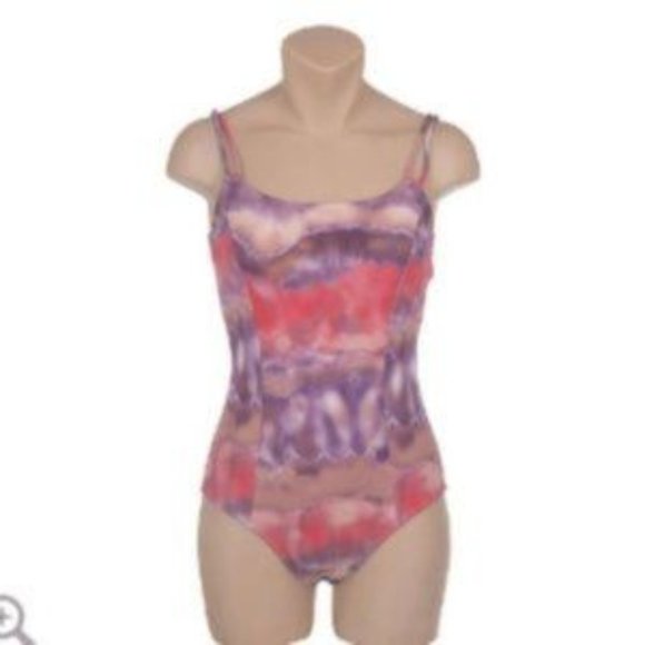 It Figures Tummy Thinner Tie Dye Swimsuit 24 BNWOT - Picture 1 of 7
